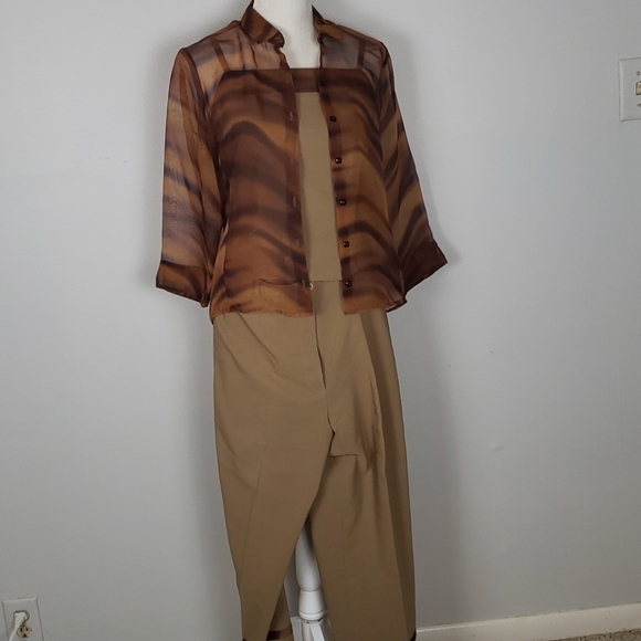 Collin Creek 3 piece Crop Pant Suit VGUC Made USA 4 - Picture 3 of 16